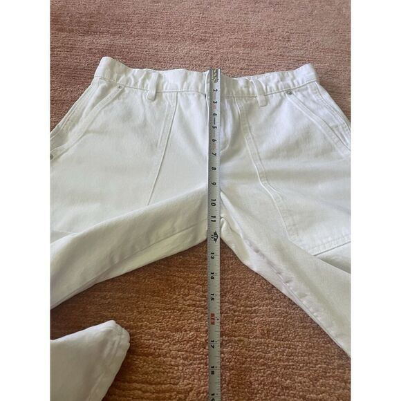 J Crew White High Rise Women’s Utility Pants 29P Cotton Cropped Fit - Picture 7 of 9